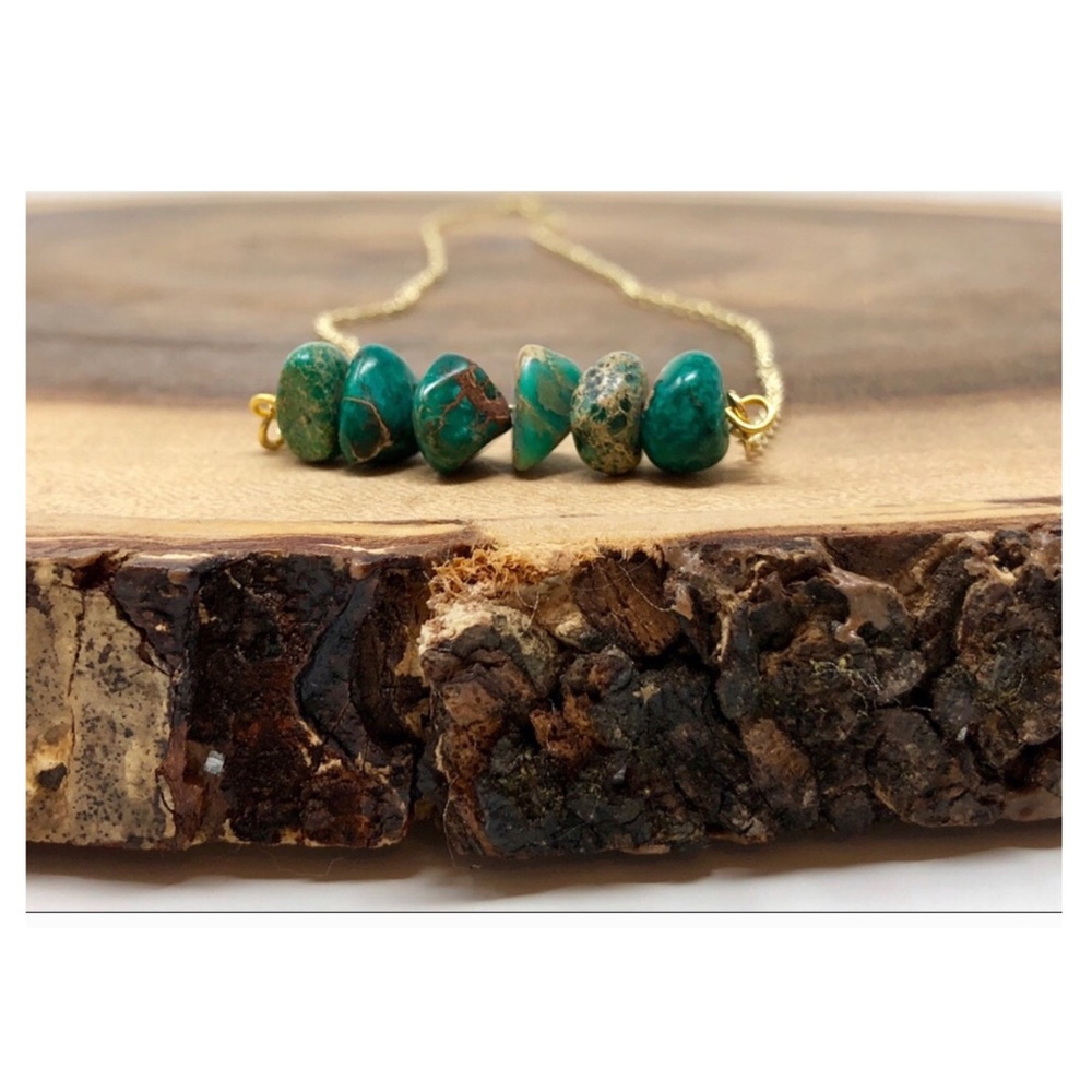 💄Jasper Boho Sea 14K Gold Necklace - Picture 2 of 3